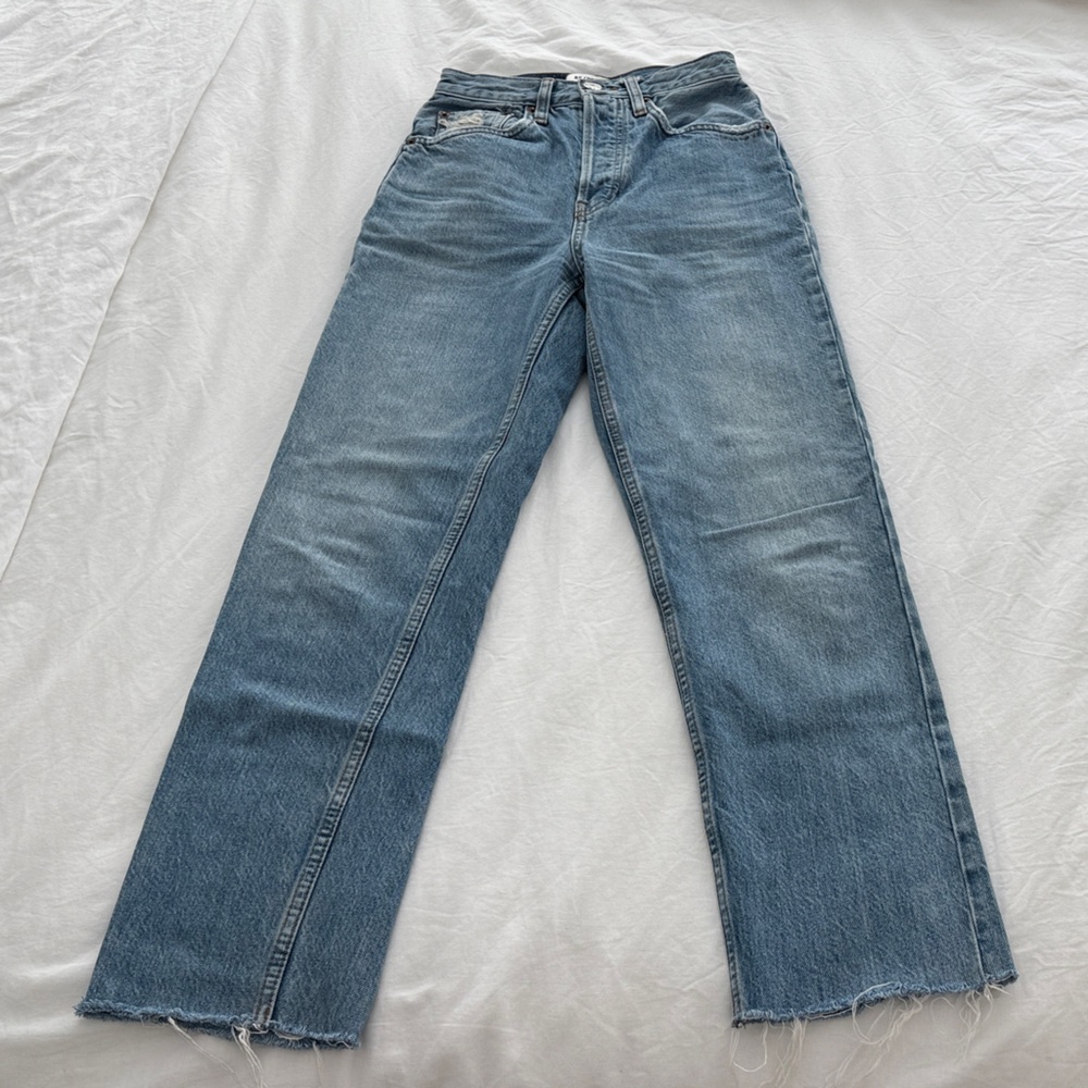 Re/Done 70s ultra high rise stove pipe Jeans